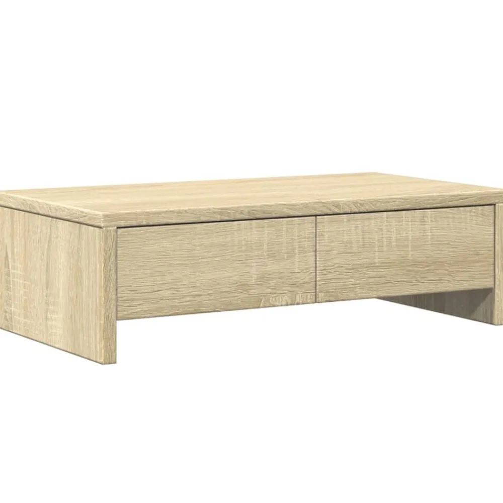 vidaXL Soporte de monitor cajones madera 50x27x15 cm Roble Sonoma Online