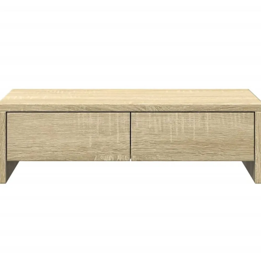 vidaXL Soporte de monitor cajones madera 50x27x15 cm Roble Sonoma Online