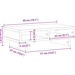 vidaXL Electrónica-Soporte de monitor cajones madera ingeniería 50x27x15 cm