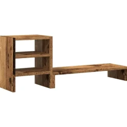 vidaXL Electrónica-Soporte de monitor con organizador escritorio madera envejecida
