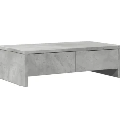 vidaXL Electrónica-Soporte de monitor cajones madera gris hormigón 50x27x15 cm