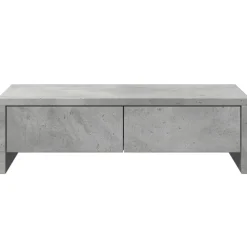 vidaXL Electrónica-Soporte de monitor cajones madera gris hormigón 50x27x15 cm