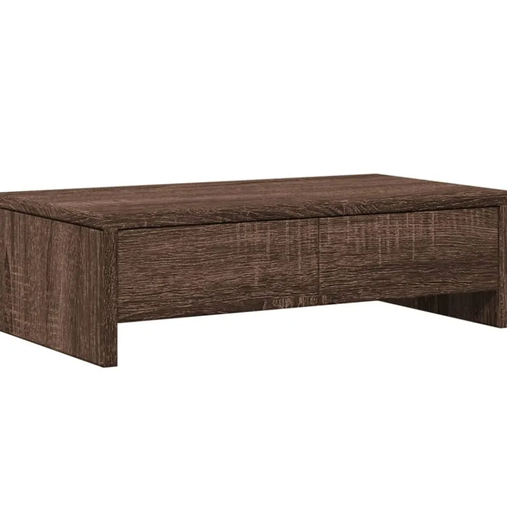 vidaXL Electrónica-Soporte de monitor con cajones madera marrón roble 50x27x15 cm