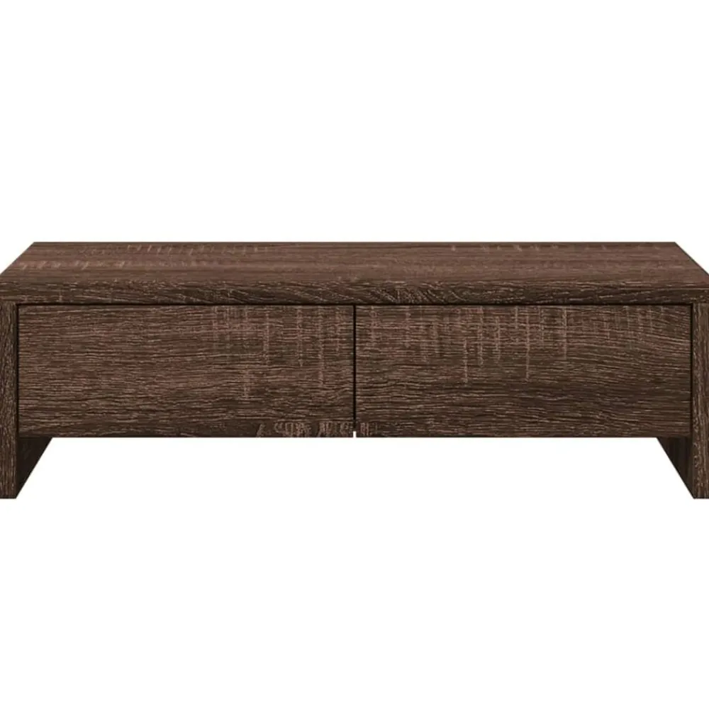vidaXL Electrónica-Soporte de monitor con cajones madera marrón roble 50x27x15 cm