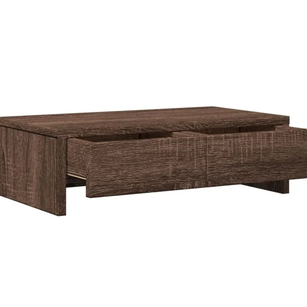 vidaXL Electrónica-Soporte de monitor con cajones madera marrón roble 50x27x15 cm