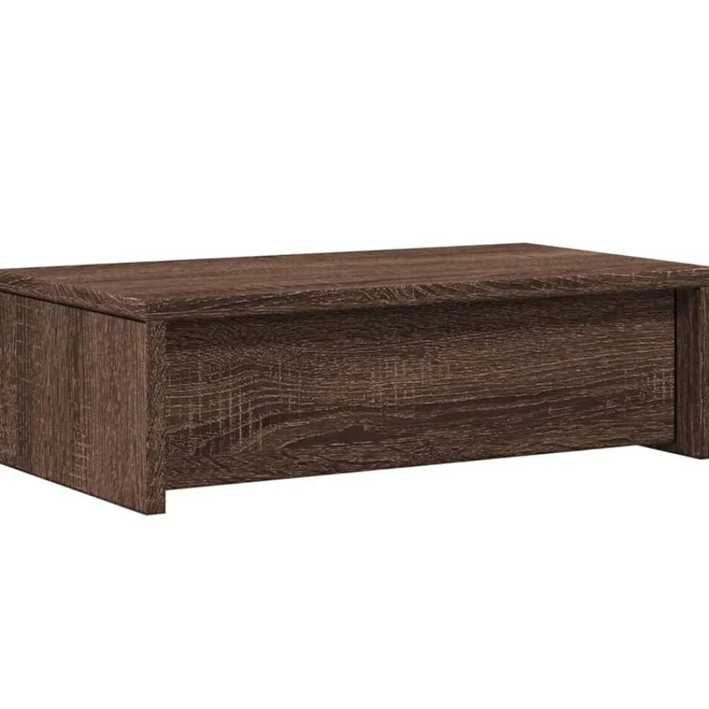 vidaXL Electrónica-Soporte de monitor con cajones madera marrón roble 50x27x15 cm