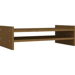 vidaXL Electrónica-Soporte de monitor madera maciza pino marrón miel 50x27x15 cm