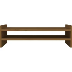 vidaXL Electrónica-Soporte de monitor madera maciza pino marrón miel 50x27x15 cm