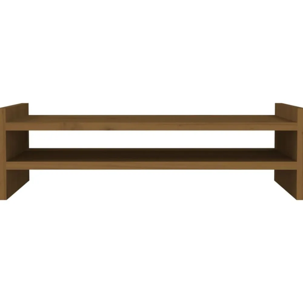 vidaXL Electrónica-Soporte de monitor madera maciza pino marrón miel 50x27x15 cm