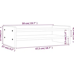 vidaXL Electrónica-Soporte de monitor madera maciza pino marrón miel 50x27x15 cm