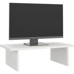 vidaXL Electrónica-Soporte de monitor madera maciza de pino 50x27x15 cm