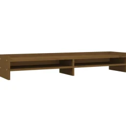 vidaXL Electrónica-Soporte de monitor madera maciza pino marrón miel 100x24x16 cm