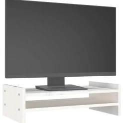 vidaXL Electrónica-Soporte de monitor madera maciza de pino 50x27x15 cm
