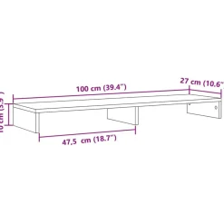 vidaXL Electrónica-Soporte de pantalla madera ingeniería 100x27x10 cm