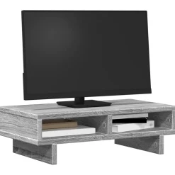 vidaXL Soporte de pantalla madera ingeniería 50x27x15 cm Gris sonoma