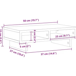 vidaXL Soporte de pantalla madera ingeniería 50x27x15 cm Gris sonoma