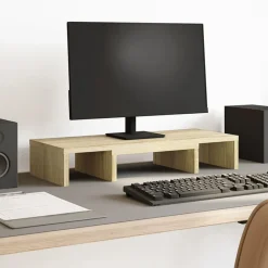 vidaXL Electrónica-Soporte de pantalla ajustable madera 60x24x10,5 cm