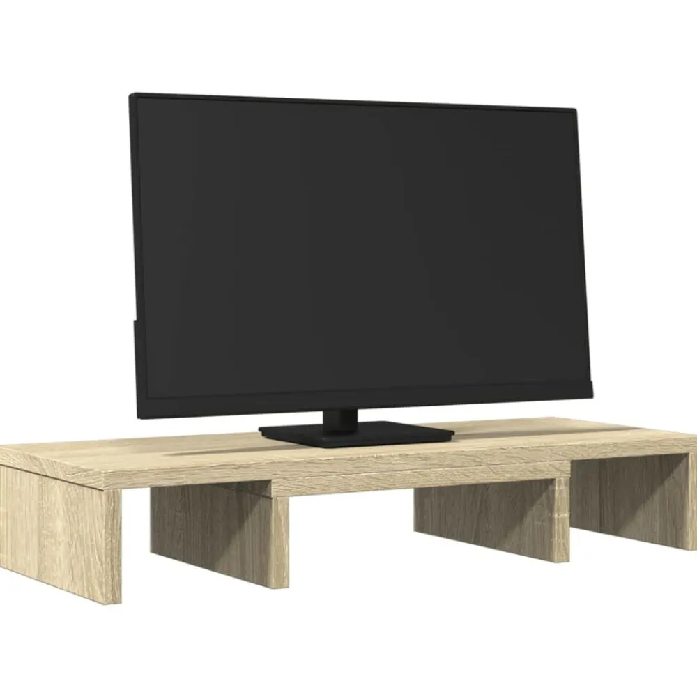 vidaXL Electrónica-Soporte de pantalla ajustable madera 60x24x10,5 cm