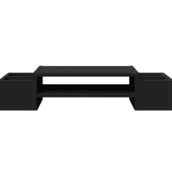 vidaXL Soporte de pantalla con almacenaje madera 70x27x15 cm Negro New