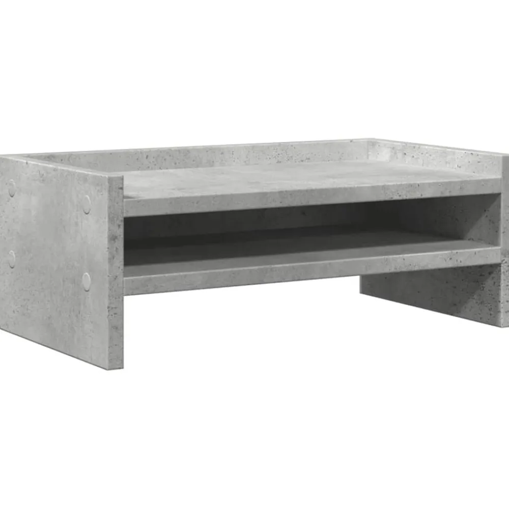 vidaXL Electrónica-Soporte de pantalla madera ingeniería gris hormigón 42x24x16 cm