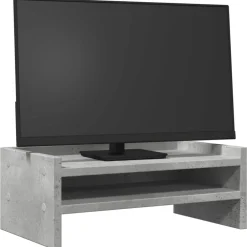 vidaXL Electrónica-Soporte de pantalla madera ingeniería gris hormigón 42x24x16 cm