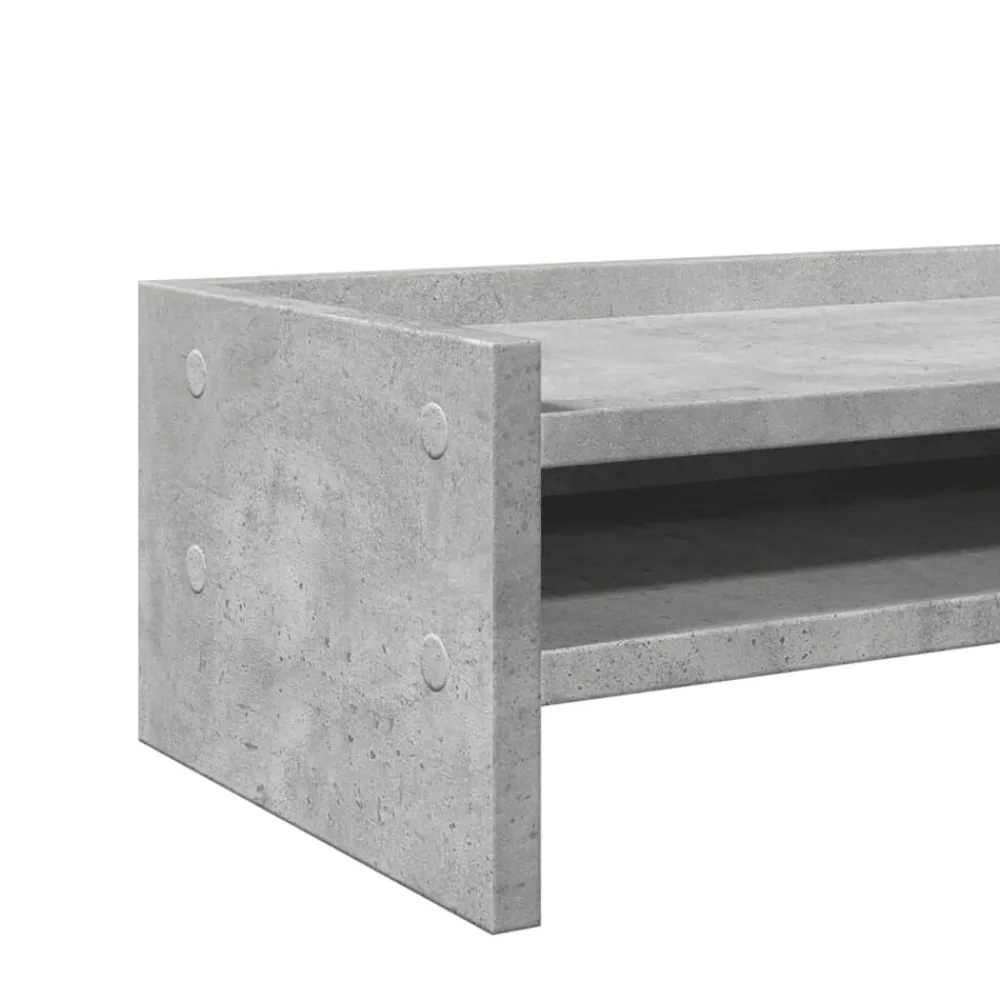 vidaXL Electrónica-Soporte de pantalla madera ingeniería gris hormigón 42x24x16 cm
