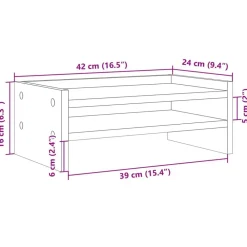 vidaXL Electrónica-Soporte de pantalla madera ingeniería gris hormigón 42x24x16 cm
