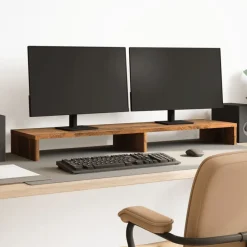 vidaXL Electrónica-Soporte de pantalla madera ingeniería envejecida 100x27x10 cm
