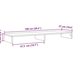 vidaXL Electrónica-Soporte de pantalla madera ingeniería envejecida 100x27x10 cm