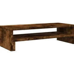 vidaXL Soporte de pantalla madera ingeniería 54x22x15 cm Roble ahumado Discount