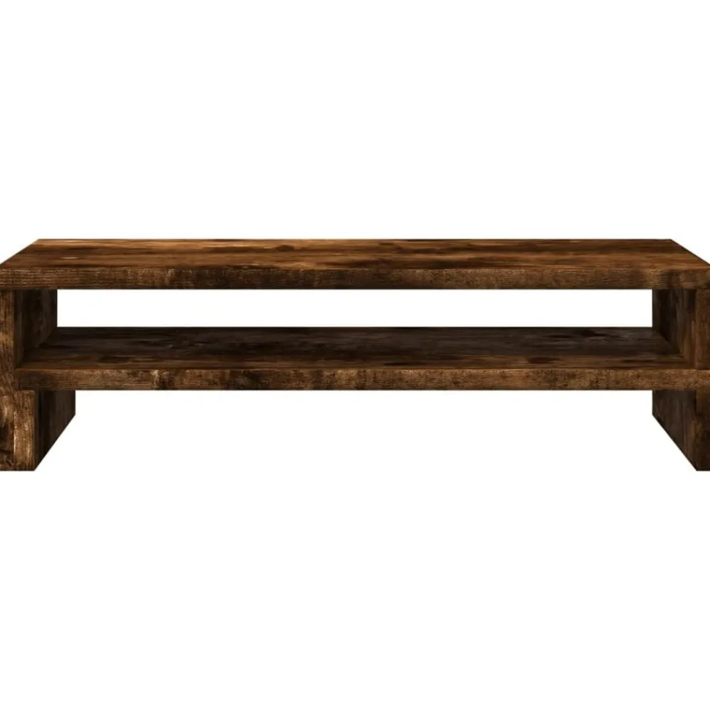 vidaXL Soporte de pantalla madera ingeniería 54x22x15 cm Roble ahumado Discount