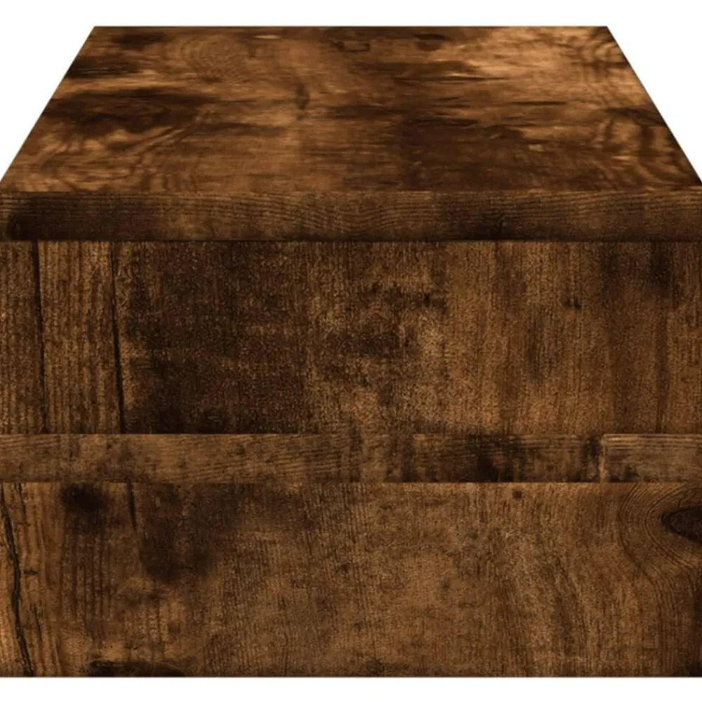 vidaXL Soporte de pantalla madera ingeniería 54x22x15 cm Roble ahumado Discount