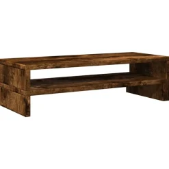 vidaXL Soporte de pantalla madera ingeniería 54x22x15 cm Roble ahumado Discount