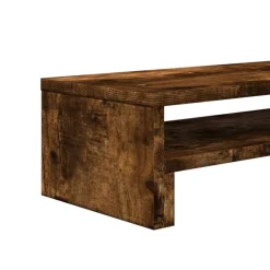 vidaXL Soporte de pantalla madera ingeniería 54x22x15 cm Roble ahumado Discount