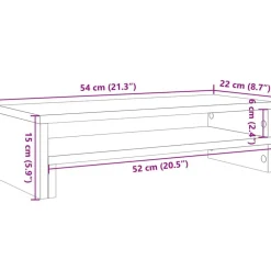 vidaXL Soporte de pantalla madera ingeniería 54x22x15 cm Roble ahumado Discount