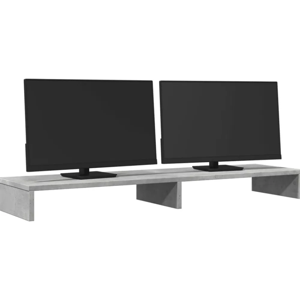 vidaXL Electrónica-Soporte de pantalla madera ingeniería gris hormigón 100x27x10cm