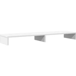 vidaXL Soporte de pantalla madera ingeniería 100x27x10 cm Blanco Clearance