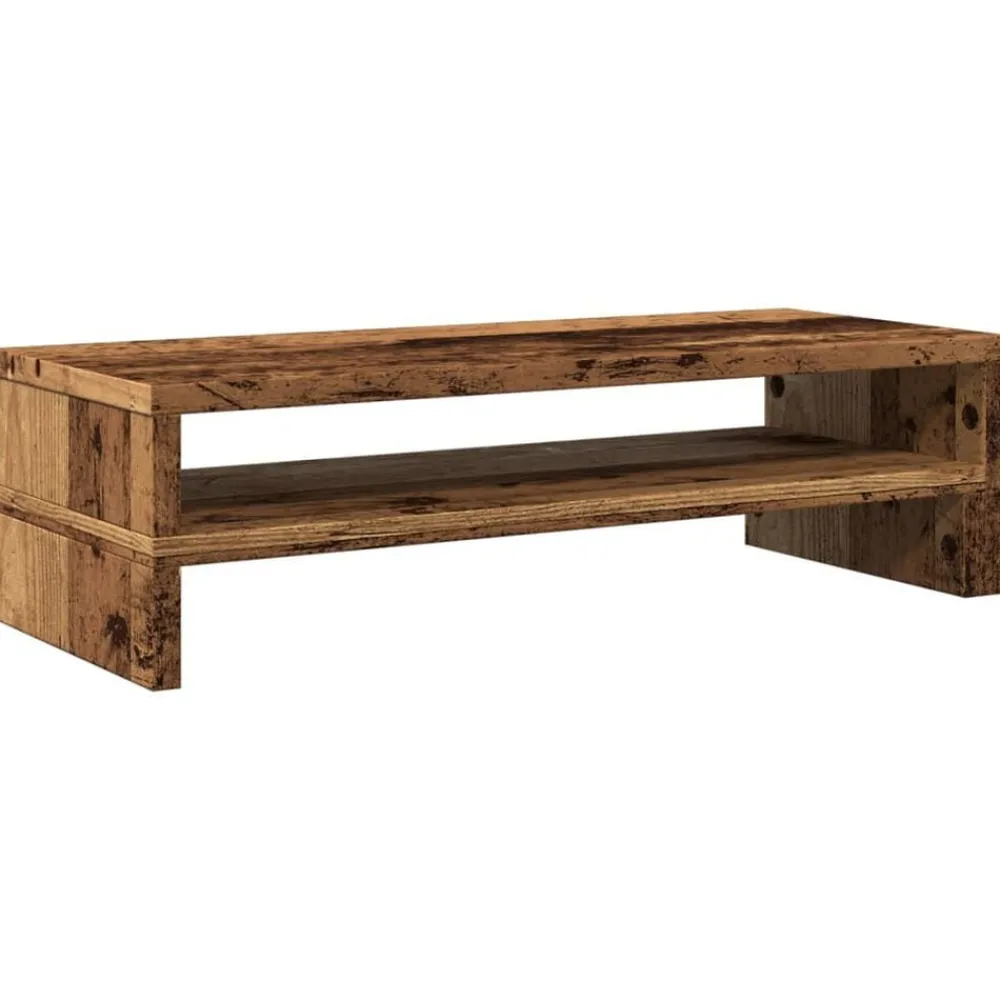 vidaXL Soporte de pantalla madera ingeniería envejecida 54x22x15 cm Madera antigua Best