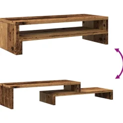 vidaXL Soporte de pantalla madera ingeniería envejecida 54x22x15 cm Madera antigua Best