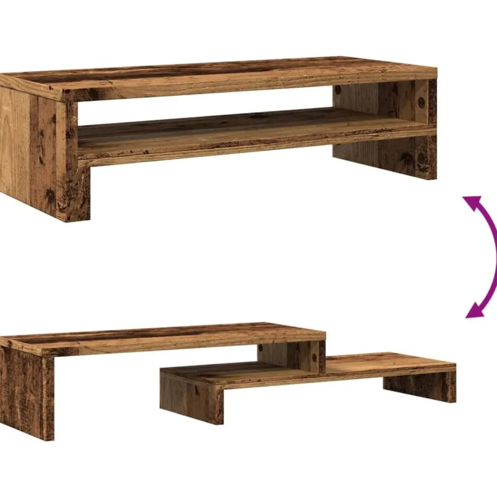 vidaXL Soporte de pantalla madera ingeniería envejecida 54x22x15 cm Madera antigua Best