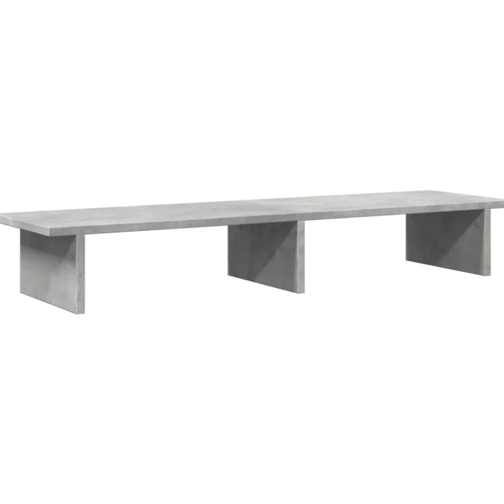 vidaXL Soporte de pantalla madera ingeniería gris hormigón 100x27x15cm Gris hormigón Discount