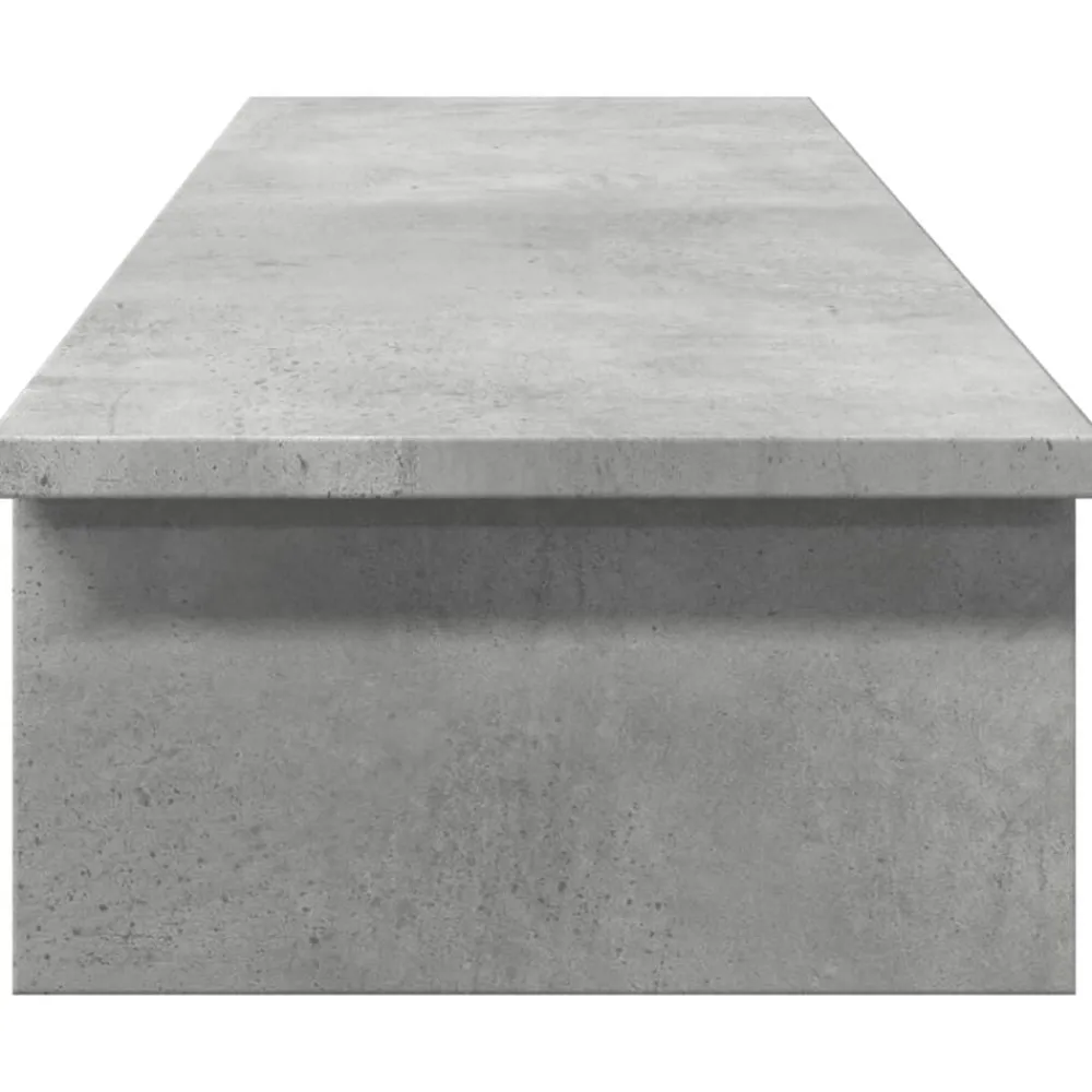 vidaXL Soporte de pantalla madera ingeniería gris hormigón 100x27x15cm Gris hormigón Discount