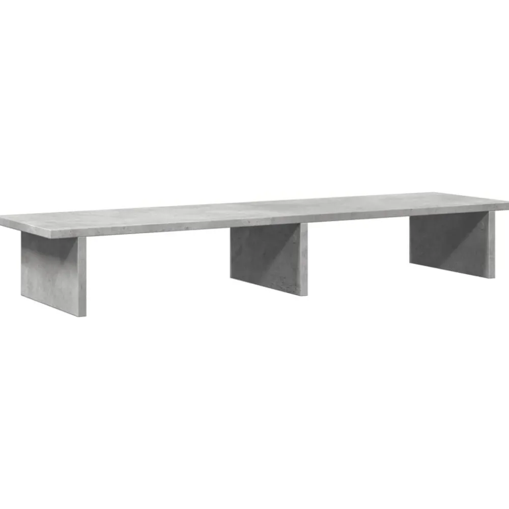 vidaXL Soporte de pantalla madera ingeniería gris hormigón 100x27x15cm Gris hormigón Discount