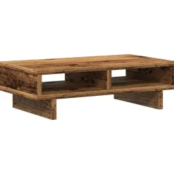 vidaXL Soporte de pantalla madera ingeniería envejecida 50x27x15 cm Madera antigua Discount