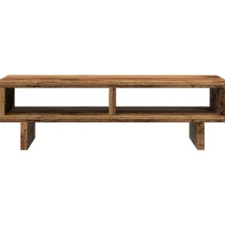 vidaXL Soporte de pantalla madera ingeniería envejecida 50x27x15 cm Madera antigua Discount