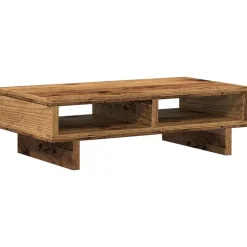 vidaXL Soporte de pantalla madera ingeniería envejecida 50x27x15 cm Madera antigua Discount