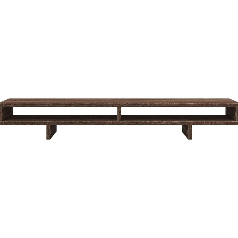vidaXL Soporte de pantalla madera ingeniería marrón roble 100x27x15 cm Online