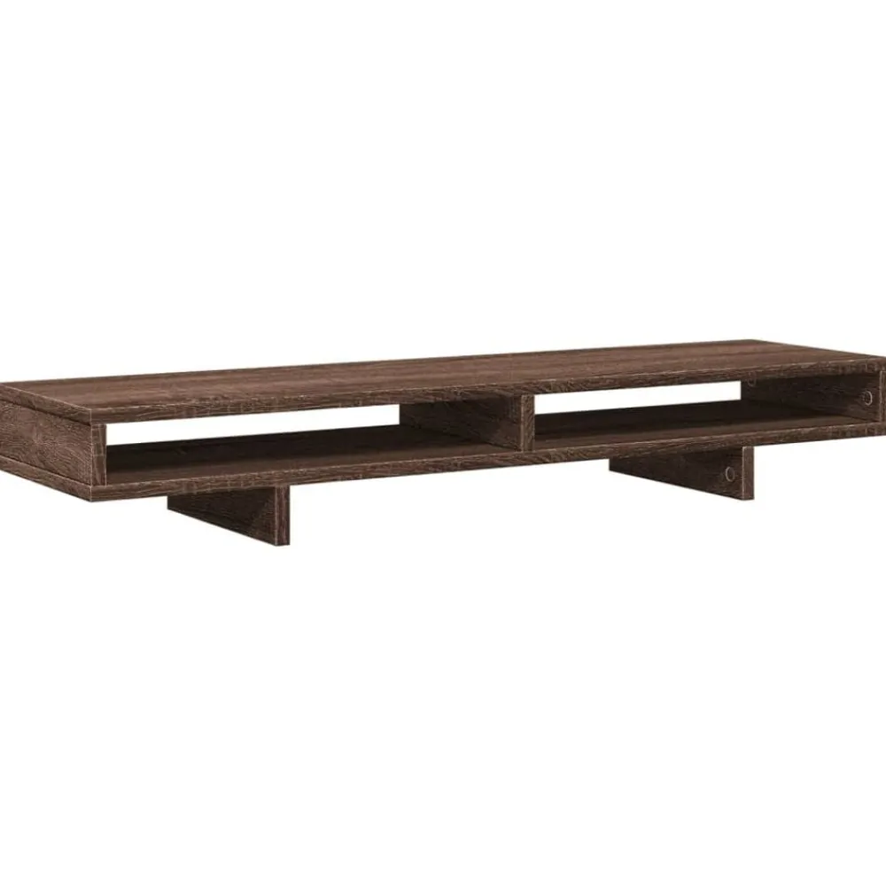 vidaXL Soporte de pantalla madera ingeniería marrón roble 100x27x15 cm Online