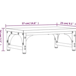 vidaXL Electrónica-Soporte de pantalla madera ingeniería 37x23x14 cm