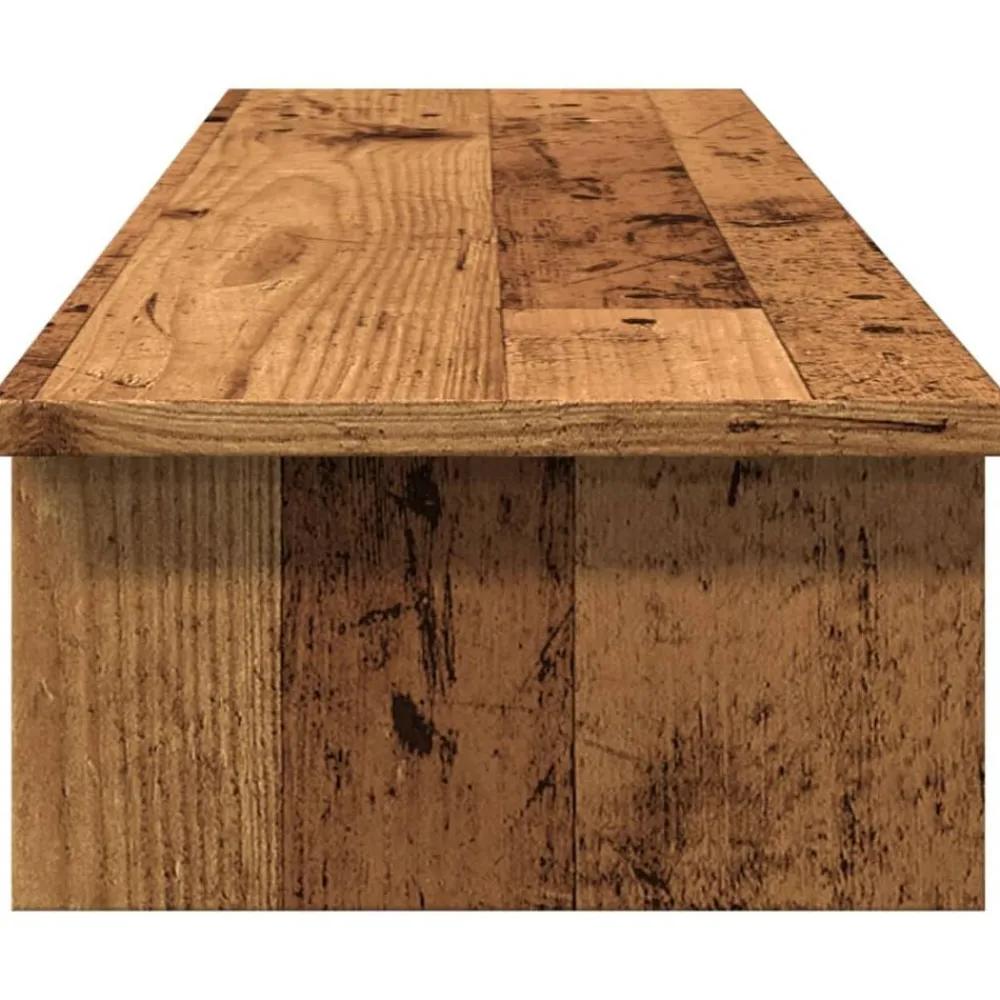 vidaXL Soporte de pantalla madera ingeniería envejecida 100x27x15 cm Madera antigua New